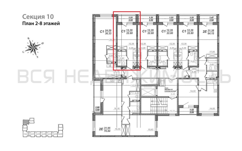 квартира-студия, 22,8кв.м. - изображение 1