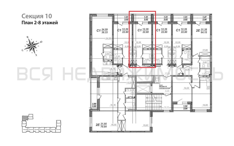 квартира-студия, 22,8кв.м. - изображение 1