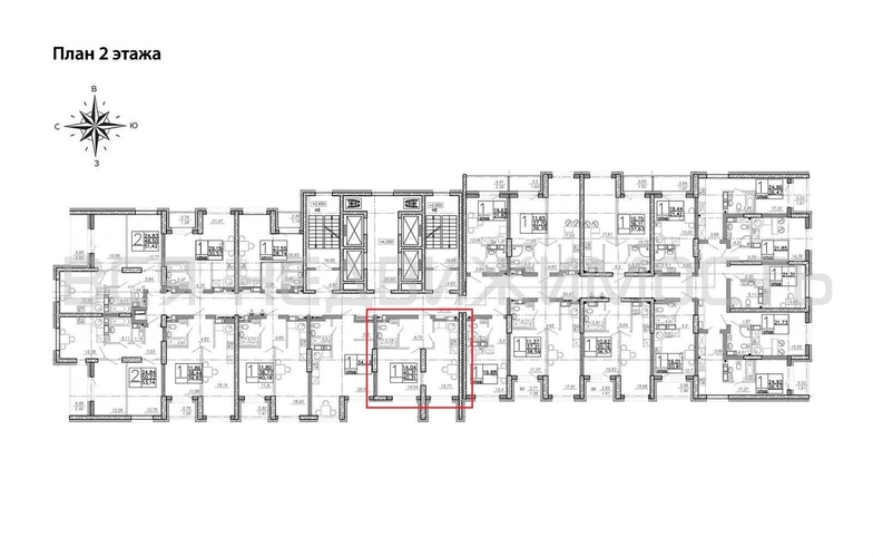 1-комнатная квартира, 40.31кв.м - изображение 1