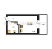 квартира-студия, 23,06кв.м. - изображение 1