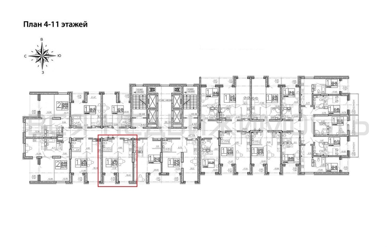 1-комнатная квартира, 40.14кв.м - изображение 1