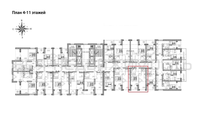1-комнатная квартира, 36.57кв.м - изображение 1