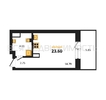 квартира-студия, 23,6кв.м. - изображение 1
