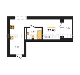 квартира-студия, 27,4кв.м. квартира-студия, 27,4кв.м. - изображение 1