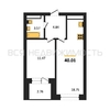 1-комнатная квартира, 40.01кв.м - изображение 1