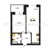 1-комнатная квартира, 39.86кв.м - изображение 1