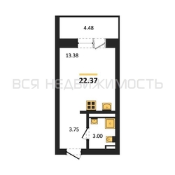 квартира-студия, 22,37кв.м. - изображение 1