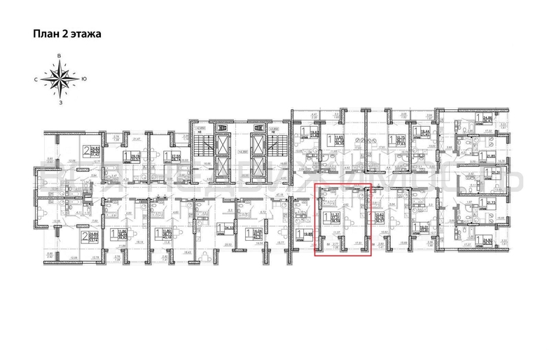 1-комнатная квартира, 38.59кв.м - изображение 1