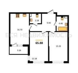 2-комнатная квартира, 66.25кв.м - изображение 1