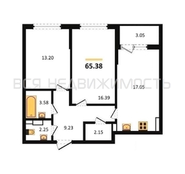 2-комнатная квартира, 66.6кв.м - изображение 1