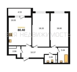 2-комнатная квартира, 80.4кв.м - изображение 1