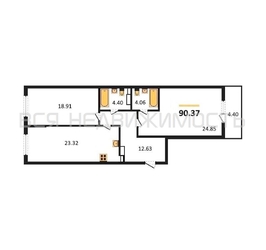 2-комнатная квартира, 90.37кв.м - изображение 1
