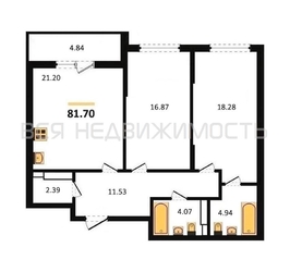 2-комнатная квартира, 81.7кв.м - изображение 1