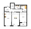2-комнатная квартира, 74.26кв.м - изображение 1