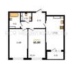 2-комнатная квартира, 65.89кв.м - изображение 1