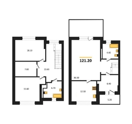3-комнатная квартира, 121.2кв.м 3-комнатная квартира, 121.2кв.м - изображение 1