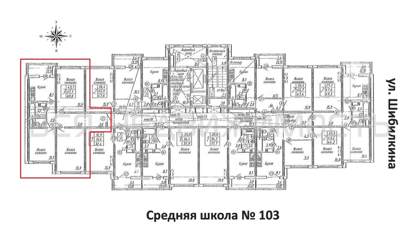 3-комнатная квартира, 68.8кв.м - изображение 1