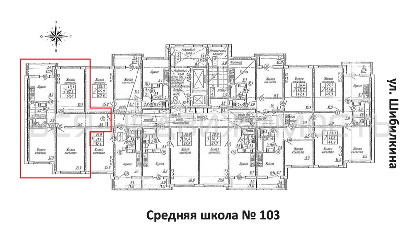 3-комнатная квартира, 68.8кв.м - изображение 1