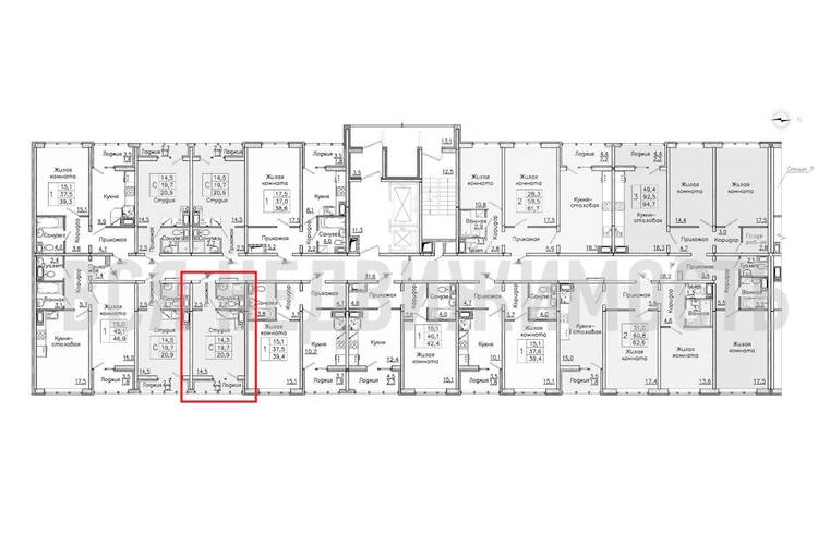 квартира-студия, 20,9кв.м. - изображение 1