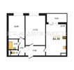 2-комнатная квартира, 61.7кв.м - изображение 1