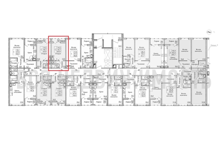 квартира-студия, 20,9кв.м. - изображение 1