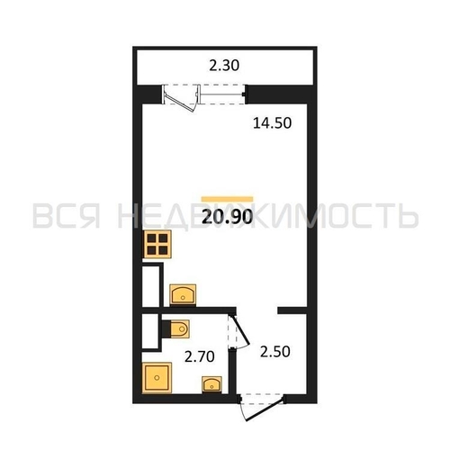 квартира-студия, 20,9кв.м. - изображение 0