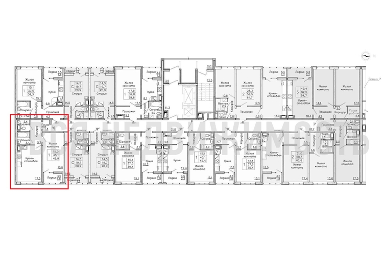 1-комнатная квартира, 46.9кв.м - изображение 1