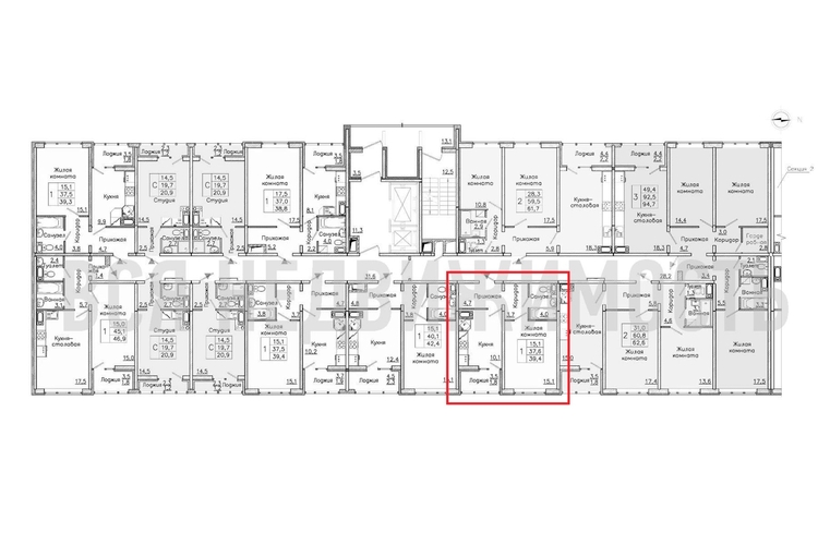 1-комнатная квартира, 39.4кв.м - изображение 1