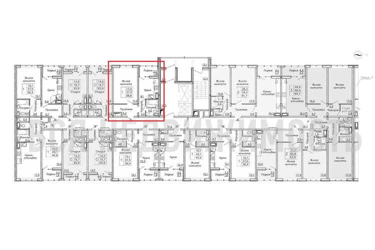 1-комнатная квартира, 38.8кв.м - изображение 1