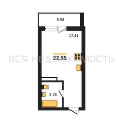 квартира-студия, 22,95кв.м. - изображение 1