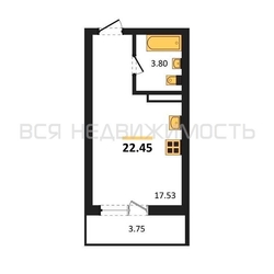 квартира-студия, 22,45кв.м. - изображение 1