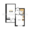 1-комнатная квартира, 42.6кв.м - изображение 1 1-комнатная квартира, 42.6кв.м - изображение 1