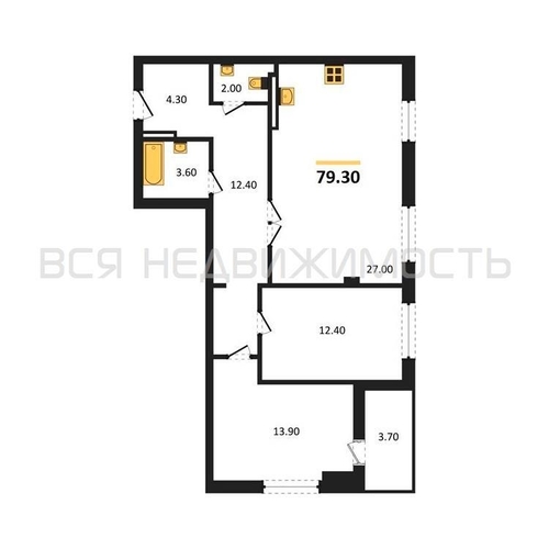 2-комнатная квартира, 79.3кв.м - изображение 0
