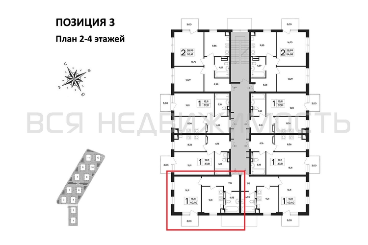 1-комнатная квартира, 40.4кв.м - изображение 1