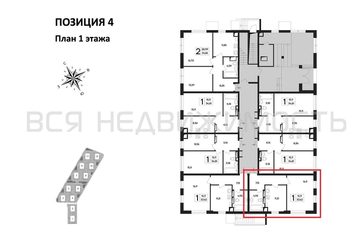1-комнатная квартира, 37.4кв.м - изображение 1