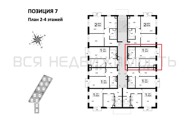 1-комнатная квартира, 36.21кв.м - изображение 1