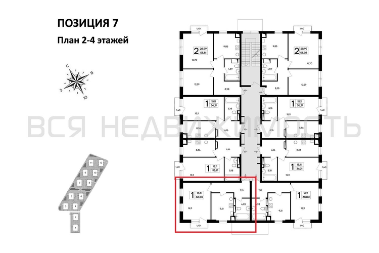 1-комнатная квартира, 38.8кв.м - изображение 1