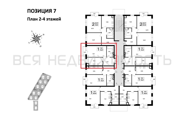 1-комнатная квартира, 36.21кв.м - изображение 1