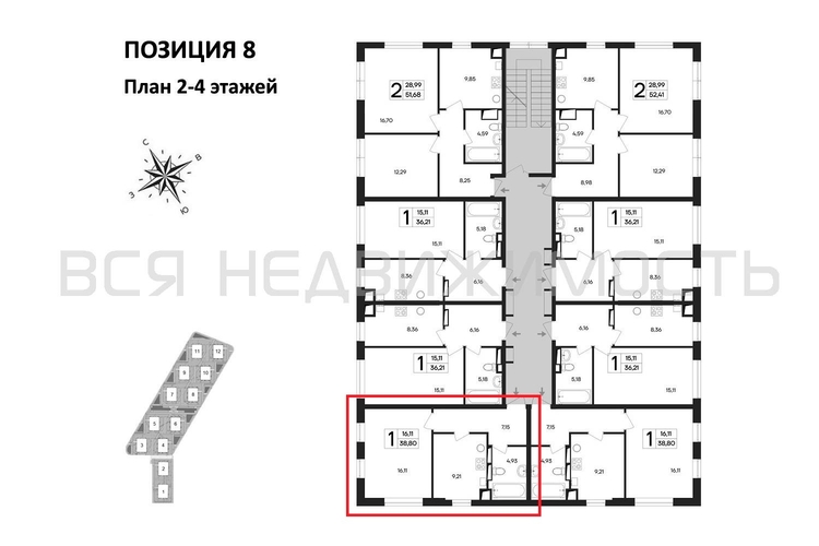 1-комнатная квартира, 37.4кв.м - изображение 1