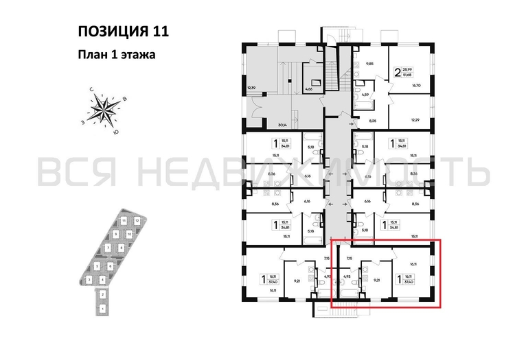 1-комнатная квартира, 37.4кв.м - изображение 1