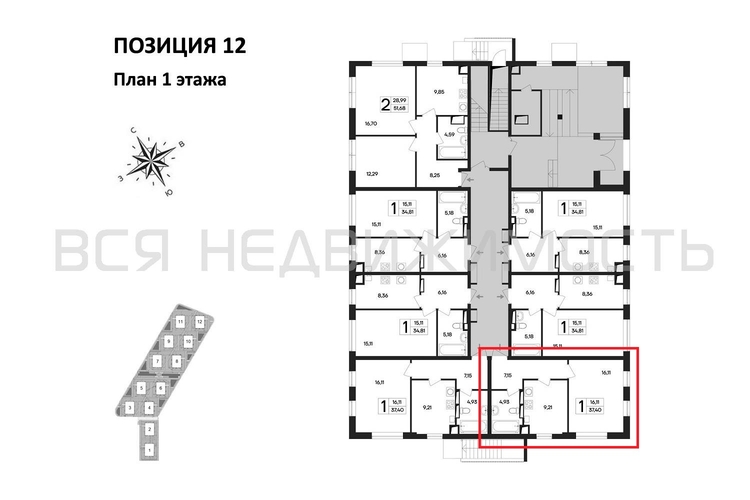 1-комнатная квартира, 37.4кв.м - изображение 1