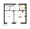 1-комнатная квартира, 43.84кв.м - изображение 1