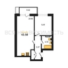 1-комнатная квартира, 42.58кв.м - изображение 1