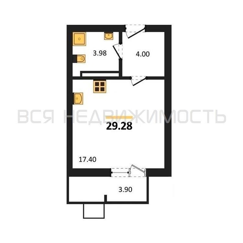 квартира-студия, 29,28кв.м. - изображение 0
