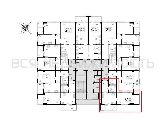 1-комнатная квартира, 41.7кв.м - изображение 1