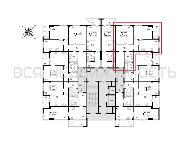 2-комнатная квартира, 67.4кв.м - изображение 1