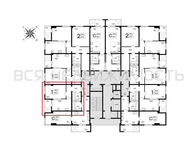 1-комнатная квартира, 39кв.м - изображение 1