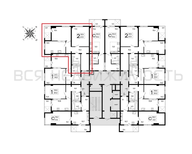 2-комнатная квартира, 67.3кв.м - изображение 1