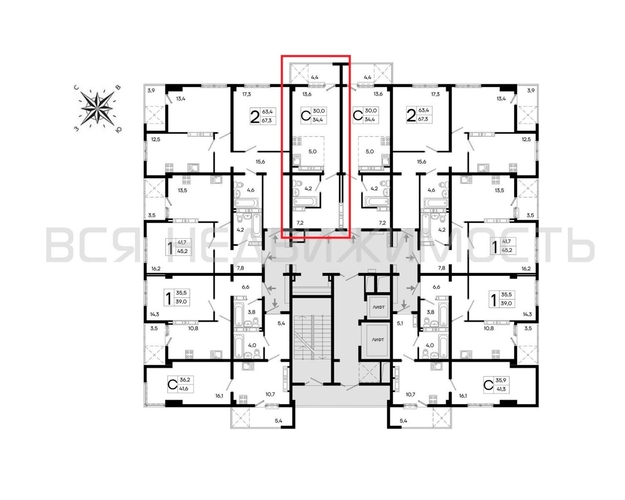 квартира-студия, 34,4кв.м. - изображение 1