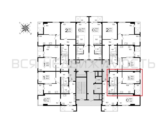 1-комнатная квартира, 39кв.м - изображение 1